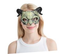 Toddmomy 1pcs Devil Mask With Horns: Scary Half Face Ghost Mask For Halloween Masquerade Cosplay Costume Accessories
