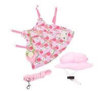Toddmomy 1Set Adorable Bunny Outfit with Hat and Rabbit Pulling Strap Comfortable Pet Rabbit Clothing for Daily Walks Jogging and Running Bunny Accessory for Small Pets