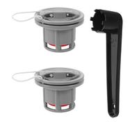 Toddmomy 1set Boat Air Valve with Spanner | 8 Hole Kayak Paddle Board Valve Cap Plugs Replacement | Leakproof Rotary Plugs for Inflatable Boat, Sup, Dinghy, Raft,Canoe