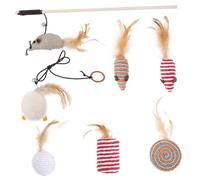 Toddmomy 1set Cat Teaser Stick Set Interactive Wooden Cat Toys Cute Mouse for Kittens to Encourage Natural Hunting Instincts and Keep Active