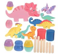 Toddmomy 1Set Dinosaurs Stacking Blocks Educational for Early Learning Safe Wooden Design Promotes Hand Eye Coordination Communication Skills for Ages