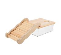 Toddmomy 1Set Hamster Bath Box Transparent Bath Basin with Ladder Compact Practical Hamster Bathing Supplies Easy to Clean Durable for Pets
