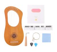 Toddmomy 1Set Lyre Harp Musical Instrument - Lyre 7 Strings Small Harp Include Spare Strings, Tuning Wrench, Sheet Music Book and Scale Sticker for Beginner Children and Learners