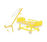 Toddmomy 1Set Medical Dollhouse Role Play Hospital Bed Iv Drip Educational Simulation Playset for Home Preschool Safe Realistic Components