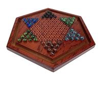 Toddmomy 1Set Wooden Chinese Checkers Board Game Natural Wood Players Educational Family Fun Hollowed Chess for Critical Thinking for Boy Girl Adults