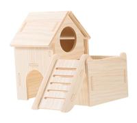 Toddmomy 1set Wooden Hamster Hideout House Natural Wood Guinea Pig Resting Hut Comfortable Safe Pet Retreat for Small Animals for Hamsters Squirrels