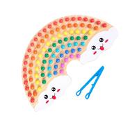 Toddmomy 1Set Wooden Rainbow Bead Board Game for Preschool Learning Interactive Early Learning Activity Enhances Color Recognition Motor Skills for Imagination Playtime