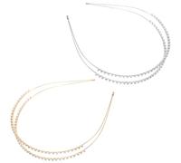 Toddmomy 2 Pack Rhinestone Headbands for Women, Comfortable and Elegant Double Layer Crystal Hair Accessories, for Weddings, Parties, and Special Occasions