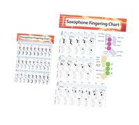 Toddmomy 2 Pack Saxophone Chord Chart Posters Coated Paper Quick Reference Easy-To-Read for Beginners Learning Guide Sax Music Charts