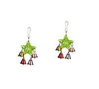 Toddmomy 2 Pcs Budgie Toy Bird Decorations Star-shaped Wind Chime Pendant Cage Accessory