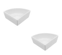 Toddmomy 2 pcs Ceramic Triangular Hamster Food Feeder Bowl Stable Feeding Basin for Pets Like Hamsters Bears Hedgehogs Tip Chew Resistant Pet Water Dish White