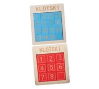 Toddmomy 2 Pcs Colored Sliding Number Puzzle for Wooden Educational Blocks with Smooth Surface Interactive Number Cognition Game for Brain Development and Play Age