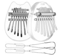 Toddmomy 2 Pcs Compact and Portable Thumb Piano Kalimba 8-note Mini Finger Piano Acrylic Material for Kids Beginners Pocket-sized Musical Instrument