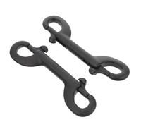 Toddmomy 2 Pcs Double Ended Bolt Snap Hooks in Black Stainless Steel with Reversible Connection and Secure Closure, Spring-Loaded Bolts for Keeping the Deck Tidy or Tying up Coils or Rope