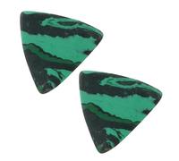 Toddmomy 2 Pcs Green Emerald Large Triangle Guitar Picks Portable Fingertip Guards Bass Plectrums Musical Instrument Accessories for Acoustic and Electric Guitar