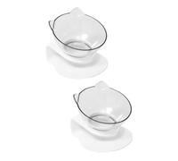 Toddmomy 2 Pcs Tilting Clear Single Bowl Cat Bowl Raised Pet Food Dish Tilted Dog Food Bowl Pet Water Dispensers Cat Food Dish Neck Pet Bowl Splashless Puppy Bowl Dog Cat Plastic White