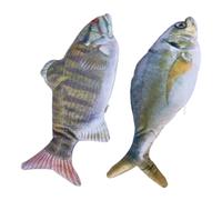 Toddmomy 2 PCS USB Charging Funny Cat Fish Doll Electric Jumping Fish Teaser Tuna Perch Engaging for Cats Keeps Pets Active and Stimulated