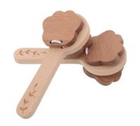 Toddmomy 2 Pcs Wooden Castanet Hand Clappers for Long Handle Paw Design Solid Wood Percussion Instrument for Early Music Learning Fine Motor Skill Development Party Favor and Educational