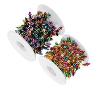 Toddmomy 2 Rolls Artificial Christmas Light String Flexible Miniature Simulation Lights for Doll Houses Party Decorations Connectable Green Wire with Electroplated Beads for Indoor Festive