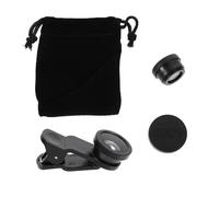 Toddmomy 2 Sets 3-In-1 Phone Camera Lens Kit with Fisheye, Wide Angle, and Macro Lenses, Black Cell Phone Lens Attachment for Mobile Photography and Selfie Enhancement