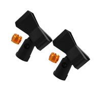 Toddmomy 2 Sets Adjustable Mic Clip with Copper Thread Screw Adapter Spring Clamp Holder for Wired Wireless Microphones Stable Male to Female Microphone Stand Clips for Studio and Stage Use