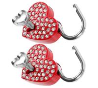Toddmomy 2 Sets Heart-Shaped Padlock with Keys Rust-Resistant Couple Locks for Travel Luggage and Handbags Adorable Tone Love Locks for Romantic Journeys