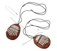Toddmomy 2 Sets Mini Kalimba Thumb Piano 8-key Portable Wooden Finger Piano with Water Drop Shape and Metal Keys, Easy to Learn Musical Instrument for Beginners and Travel or Shared