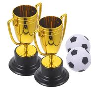 Toddmomy 2 Sets Miniature Trophy Plastic Trophies for Sports Games Winner Awards for Competitions Parties Unique Decor with Football Figurine for Celebrations and Family Interaction