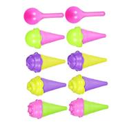 Toddmomy 2 Sets Portable Sand Playset Ice Cream Sandcastle Molds Plastic Lightweight for Indoor Sandbox and Outdoor Beach Fun Creative Summer Outdoor Tools