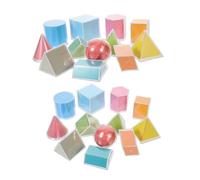 Toddmomy 2 Sets Transparent Geometric Solids Educational Blocks for Maths Learning Detachable Models for Visual Surface Area and Shape Exploration Manipulative Geometry Teaching Aid