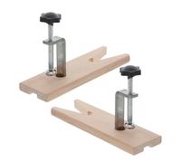 Toddmomy 2 Sets Wooden Table Clamp Bench Pin V-Shaped Slot Multi-Functional Workholding Device Portable Mini Bench Vise Clamp for Jewelry Making and Metal Processing