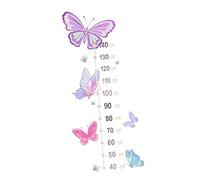 Toddmomy 2 Sheets Kids Height Chart Sticker with Lovely Butterflies Pattern Design, Removable Without Residue and Waterproof PVC Decals for Nursery Room or Interior Walls