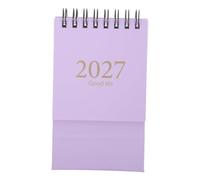 Toddmomy 2027-2028 Desk Calendar: Jan 2027-Jun 2028, 4" X 3", Table Top Mini Calendar with 18 Months Pages, Standing Flip with Thick Paper - Purple