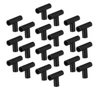 Toddmomy 20pcs 11mm Plastic T-Joint Connectors for DIY Assembled Wardrobe Parts, Shoe Rack Modular Tube Couplers, Black Three-Way Closet Accessories for Storage Shelves