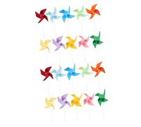 Toddmomy 20Pcs DIY Paper Pinwheel for Unfinished Four Leaf Windmill Craft with Mixed Colors Educational Outdoor Activity for Hand Eye Coordination and Creative Drawing