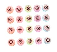 Toddmomy 20pcs Halloween Eyeball Props Scary Party Favors for Creepy Goodie Bag Fillers Multi Color Bouncy Eye Balls for Room Decoration and Fun Play Random Color