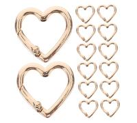 Toddmomy 20pcs Heart Snap Hook Clip Portable Carabiner Spring Snap Heart Carabiner Cute Metal Keychain Spring Buckle Camping Golden