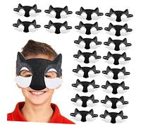 Toddmomy 20pcs Masquerade Wolf Masks Felt Half Face Cosplay for Halloween Party Elastic Band Dress Up Accessory Safe Skin Friendly Material