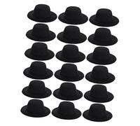 Toddmomy 20pcs Mini Black Formal Hats for Dolls Stylish Miniature Doll Accessories Lightweight Cloth Material for DIY Projects Dress Up Fun for Crafting Decoration