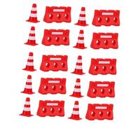 Toddmomy 20pcs Mini Traffic Cones and Road Signs Lightweight Plastic Simulation Roadblocks Educational Playset for Early Learning Traffic Safety Awareness