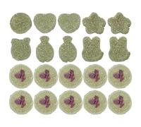 Toddmomy 20pcs Natural Rabbit Grass Biscuits with Purple Sweet Potato Mixed Shapes, Pet Bunny Chew for Hamsters and Guinea Pigs, Molar Dental Snack for Small Animals