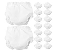 Toddmomy 20pcs Reborn Baby Dolls Diapers Underpants Clothes 10 Inch Baby Doll Diapers and Outfit Dollhouse Accessories White