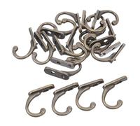 Toddmomy 20pcs Vintage Bronze Wall Mounted Hooks Mini Single Coat and Towel Hangers Metal Bathroom Door Hooks for Keys, Hats, Jewelry, and Farmhouse Decor