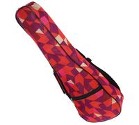 Toddmomy 21-Inch Ukulele Case Oxford Cloth Bag with Geometric Red Pattern, Portable Ukulele Gig Bag with Double Shoulder Straps for Outdoor Protection and Easy Carry
