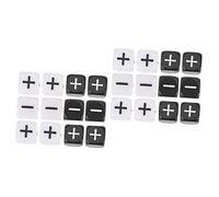 Toddmomy 24 Pcs Black and White Dice Sided Counting Dice with Plus Signs for Party Games and Bar Activities Easy to Read Fun for Adults