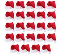 Toddmomy 24pcs Christmas Hats, Candy Santa Claus Caps, Red Non-Woven Xmas Party Decorations, 75 x 30 mm