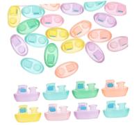 Toddmomy 24pcs Glow-in-the-dark Cruise Ship Miniature Statues Nautical Garden Decor Ocean Party Decorations