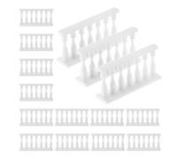Toddmomy 24PCS Resin Miniature Fence Rails for Dollhouse and Fairy Garden, Decorative Roman Handrail Panels for Model Railroad, Sand Table, and Garden Border Accessories