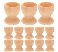 Toddmomy 24Pcs Wooden Egg Cups Easter Egg Cup Wood Stands Easter Holders Stands for DIY Crafts Party Supplies