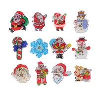 Toddmomy 25 Pieces Christmas Brooch Pin Light Up Santa Claus Snowman Snowflake Christmas Party Favors for Christmas Decorations (Random Style)